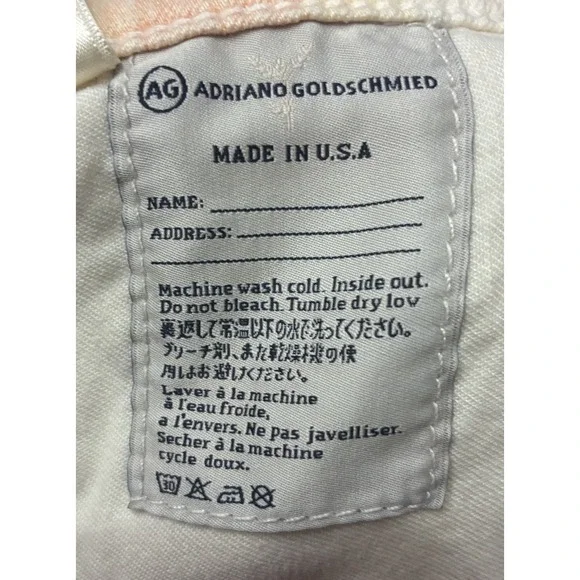 AG Adriano Goldschmied Womens 32 Pink Dye The Stilt Cigarette Leg Jean $235 MSRP - Picture 4 of 6